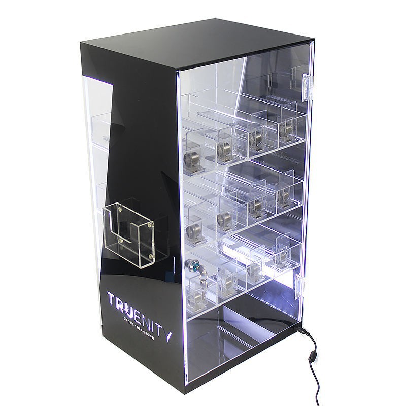 Pusher system for cigarettes display rack